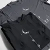 Coolmind 100% Pamuk Rahat Kısa Kollu Uzay Baskı Erkekler T Gömlek O-Boyun Serin Sokak Tarzı T-shirt Erkek Tee Gömlek Tops 220325