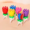 Triangle Leg Rotating Music Candle Cake Christmas Christmas Decorating Creative Party Electronic Music Lotus Candles LT0136