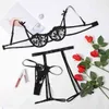 Kvinnor Floal Lace Lingerie Set Underwear Push Up Floral broderi BRALETTE BH och trosor Set Two Piece Nightwear Erotic Come L220727