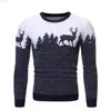 Nya män tröja smala fit varma tröjor Autumn and Winter Christmas Elks tryck L220801