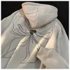 Damen Jacken Damen Mantel Schleife Print Reißverschluss Langarm Hoodie Schwarz Sweatshirt Harajuku Jacke Koreanische Mode Lose Y2kWomen's