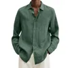 Camicie casual da uomo Camicia da uomo elegante in lino di cotone Top Camicetta autunnale chemise streetwear Lavabile per la scuola