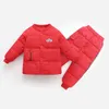 Vinter varma barnkläder sätter Baby Boys Down Jackets Pants 2 Pieces Outfit Snowsuit Suits 2 3 4 5 6 Year Toddler Girl Clothing J220718