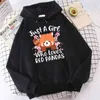 Hoodie for Men Brand Just a Girl Who Loves Red Pandas Print Oversize Sweatshirt Anime Harajuku Fashion Pullover