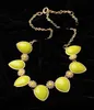 Hanger kettingen verklaring water drop gele hars stenen ketting trendy choker nek voor vrouwen groothandel goud kleur fabriek juwelen