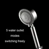 Pressurized Bathroom Shower Heads SUS 304 Stainless Steel 5 Modes Shower Head Durable Water Jetting Showerhead Water-Saving Drop-Resistant Bath Tools ZL0836