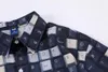 M￤ns casual skjortor Herrens ￶verdimensionerade rutiga skjortor Mens Kort ￤rm L￶st stor storlek Creative Keyboard Printing Button Cardigan Lapel