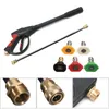 1 Set Spray Gun Wand Lance5 Spray Tips Power Pressure Washer Waterpompen tot 3000 PSI