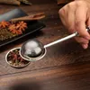 Tea Strainer Ball Push Tea Infuser Leaf Herbal Teaspoon Strainer Filter Diffuser Kitchen Bar Drinkware Tool Stainless Steel