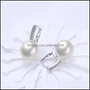 Knot Earrings Jewelry 925 Sterling Sier/18K Gold Pearl Aaa Zircon for Women Fashion Wedding Engagement Parte 1294 T2 Drop Delivery 2021