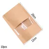 10pack small gift bags paper kraft paper candies bags with Zip Lock Wedding Birthday Party Kids Favors Cookies Packing Supplies