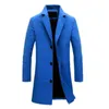 Men's Trench Coats Winter Men Coat Single Breasted Decorative Men's Jacket Easy Match Polyester Keep Warm Male Overcoat for Office Men's Clothing 220826