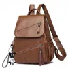 Vintage Tassels Backpack New Women Retro PU Leather Rucksack Big Capacity School Bag For Teenager Girl Travel Bolsas Y201224210f