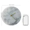 Relógios de parede textura nórdica de mármore de vidro de relógio