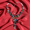 Collier coloré de luxe, bijoux de mariée, cristal de forme spéciale, rétro, personnalité, accessoires de bal de mariage, CORUIXI 220517
