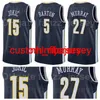 Jamal Murray Jersey 27 Nikola 15 Michael Porter JR 1 Will Barton 5 Paul Millsap 4 Aaron Gordon 50 Navy Blue White