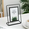 Metal Glass PO Frame Golden Iron Picture Stand Nordic Home Decoration Painting Poster Bookshelf Decor Ocessório 220628