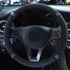 Four Seasons Universal 3738Cm Leather Embroidered Color Diamonds Scattered Elastic Steering Wheel Cover Grip Car Accessories J220808