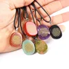 Pendant Necklaces Flower Of Life Natural Crystal Sculpture Necklace Ancient Egypt Occult Pattern JewelryPendant