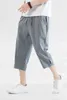 Homens de estilo chinês Harém Jogger calças 2022 homens leves retro streetwear shorts de praia de verão bezerro casual-calça-lenght l220706