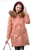 Unten Baumwolle Jacke Frauen 2022 Neue Koreanische Version Mid-länge Verdickt Warme Weiße Ente Unten Top Mit Kapuze Pelz Kragen winter Mantel L220730