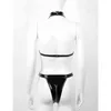 NXY Seksi Iç Çamaşırı Sexy Lingerie Mesh Deri Hollow Fermuar Tek Parça Bikini Perspektif Ince Yaka İç Giyim Erotik Kadın Bodysuit 0401