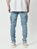 Pocket Men Jeans Casual Slim Denim Pants Byxor Male Plus Size Pencil Pants Denim Skinny Jeans For Men 220704