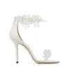 22S Nuovo Elegante Abito da Sposa da Sposa Sandali Scarpe Maisel Lady Perle Cinturino alla Caviglia Marchi di Lusso Estate Tacchi Alti Scarpe da Passeggio Bianche da Donna con Scatola,EU35-43