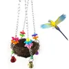 Andra fågelförsörjningar Pet Parrot Toy Nest Climb Chew Swing Cage Hängande cockatiel Parakeet Brown Small Fresh Unique Design Accessories