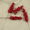 Ghirlande di fiori decorativi Steli di bacche di agrifoglio carini durevoli Artigianato rosso imitativo Bacche di Natale 10 pezziDecorativo