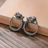 Boucles d'oreilles Dragon Hoop Boucles d'oreilles Huggie Hoop Bijoux gothiques Mens Dragon Boucles d'oreilles Snap Closure Hoops