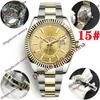 men watch 24 hour multifunction Adjustable automatic Mechanical 42mm Business Stainless Steel Gold 2813 movement Luminous Waterproof Watches