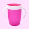 360 Degree tumblers Cup Swivel Baby Learning Drinking Cups with Dual Handle Flip Leak Proof Baby Water Cups Feeding Bottle BPA Without Lid sxa5