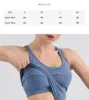 LU-MK-004 Yoga Vest Kvinnor med bröstkudde Slimming Europeiska och amerikanska snabbtorkande sport som kör storstor fitness TOP Kontrollera storleksdiagrammet att köpa