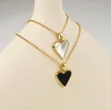 Fashion Necklace Female Enamel Retro Versatile Heart Pendant Sweater Chain Simple Light Luxury Clavicle Chain