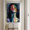 Poster e impressão de mulher colorida e impressão da parede nórdica pinturas de arte abstrata para a sala de estar Cuadros Home Decoration