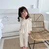 Baby Girl Pajamas Suits Spring Autumn Casual Sleepwear Children's Korean Style Clothing Set Kids Homewear Clothes 2st 220516GX