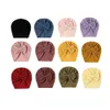 24 Colors Elastic Soft Beanie for Baby Turban Waffle Knitted Hat Cute Bow Newborn Skullies Children Knot Knit Bonnet Headwrap