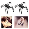 Festive Party Supplies Halloween Decoration 1 peça 3D Creepy Black Spider Ear Brincos de joias femininas