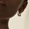 Boucles d'oreilles en boule de perle suspendues à la mode rétro française