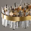 Luksusowa jadalnia kryształowy żyrandol lampy wiszące nowoczesny prostokąt wyspa kuchenna lampy wiszące led złoty salon kryształowe oprawy oświetleniowe