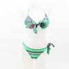 Women's Swimwear 2022 Korean Spring Bikini Floral Swimsuit Bowknot Underwire Push Up Girl Exotic Bath Linen 02#