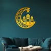 Fournitures de fête 3D lune Art mural islamique fenêtre miroir autocollants Ramadan Kareem Eid Mubarak acrylique Stickers muraux