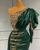 2022 Off Shoulder Prom Dresses Dark Green Sexy Crystal Split Side High Sexy Evening Gowns Formal Bridemaid Dress BC11179 0328