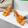 9CM heel bow tie women lady heeled slipper shoes summer footwear B2027