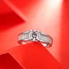 Real 1 CT D Color Moissanite Wedding Rings For Women Top Quality 18K White Gold Color 100% 925 Sterling Silver Jewelry