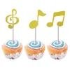 6pcs/set music note 케이크 삽입 카드 컵 케이크 종이 음악 노트 인서트 카드 베이킹 장식 축제 파티 기념일 장식 BH7318 TYJ