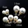 Andra 10 12 14mm akrylimitation pärla beige runda pärlor med knapp för diy hantverk smycken tillverkning av örhänge Tillbehör annan edwi22