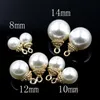 Other 10 12 14mm Acrylic Imitation Pearl Beige Round Beads With Button For DIY Craft Jewelry Making Earing Supplies AccessoriesOther Edwi22