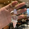 Creative Crystal Ice Cream Keychain Luxury Floating Star Moon Keyring For Women Bag Pendant Car Keyfob